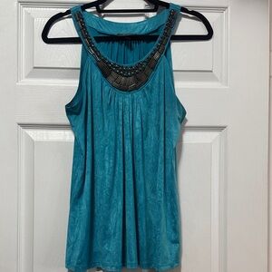 Bwear Teal Embellished Tank Top